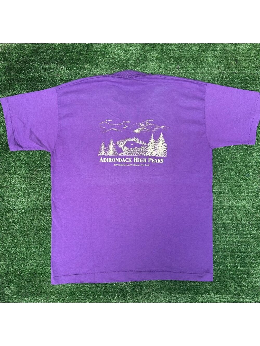 Vintage 90s Adirondack Mountain Club T-Shirt Purple L Single Stitch NY Hiking